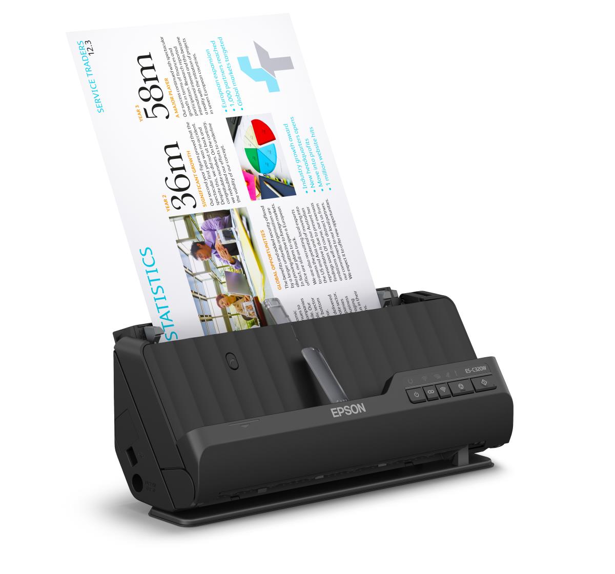 Workforce Es-c320w - Compact Wi-Fi Scanner - A4 - 600 Dpi - USB 3.0/ Wi-Fi