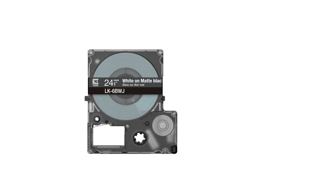 Tape Cartridge - Lk-6bwj - 24mm White On Matte Black