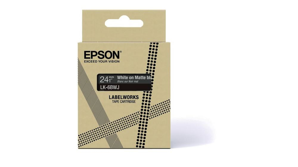 Tape Cartridge - Lk-6bwj - 24mm White On Matte Black