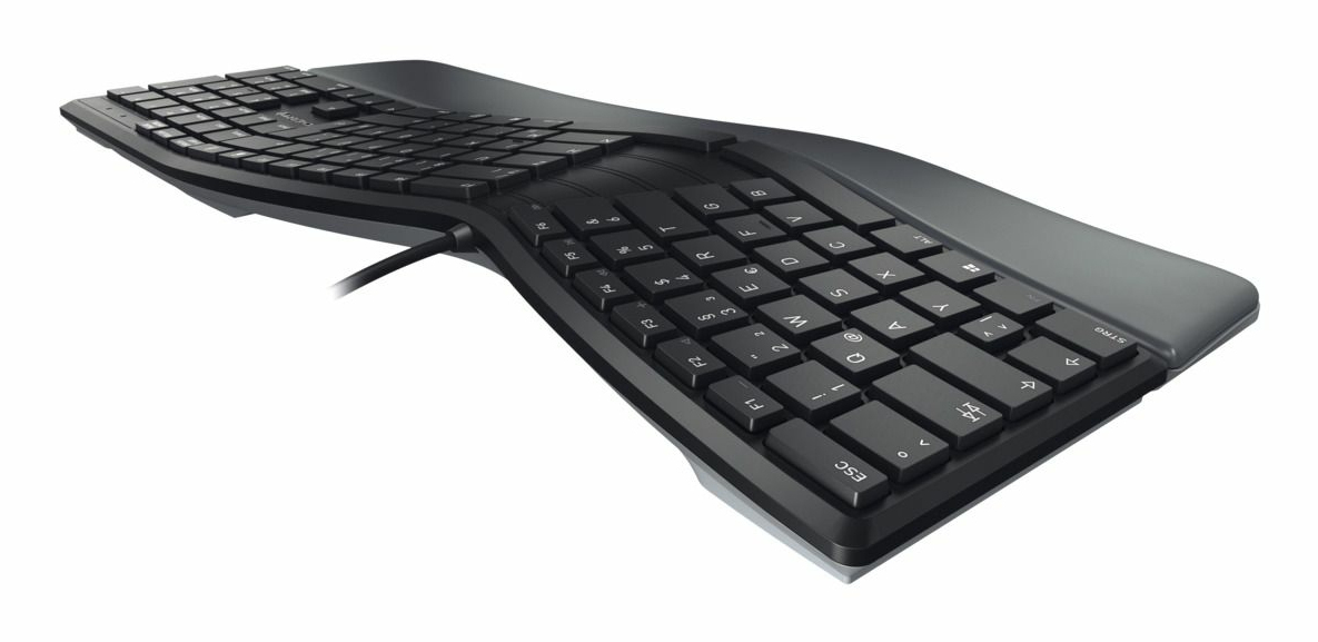 KC 4500 ERGO Keyboard - Corded USB - Black - Azerty Belgian