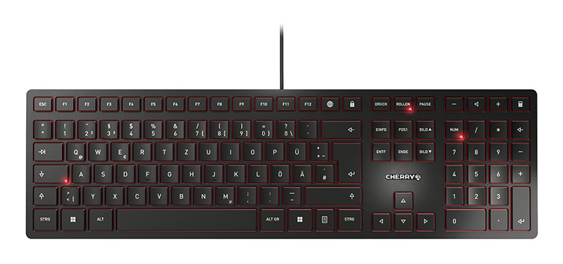 KC 6000 SLIM Keyboard - Corded USB - Black - Qwertzu German