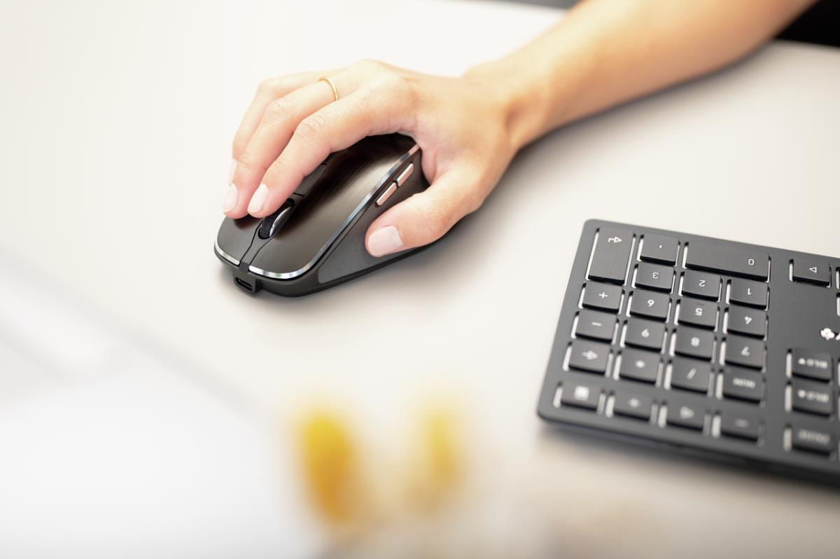DW 9500 SLIM Desktop Rechargeable - Keyboard and Mouse - Wireless or Bluetooth - Black Grey - Qwerty US/Int'l