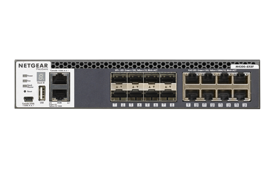 Switch M4300-8x8f (xsm4316s) Stackable Managed With 16x10g Including 8x10gbase-t And 8xsfp+ Layer 3