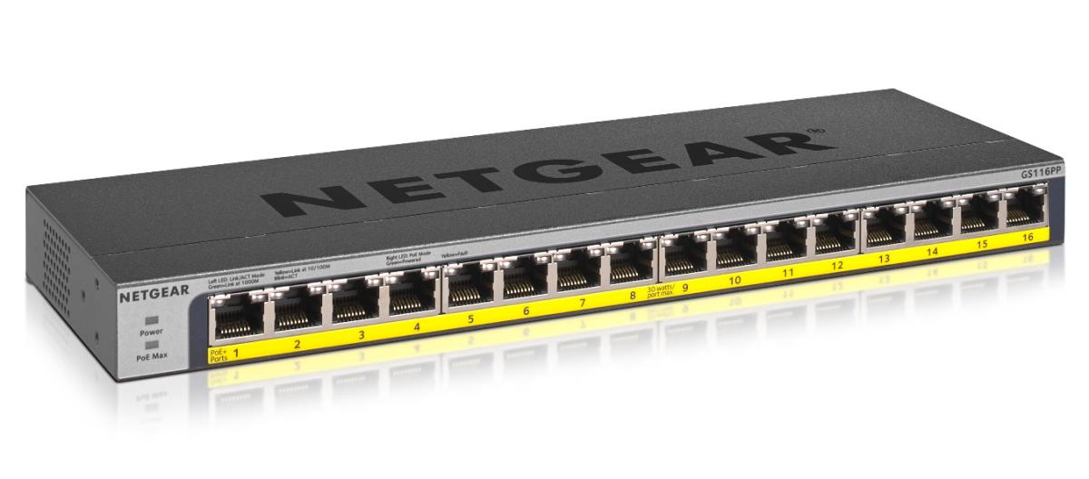 Gigabit Unmanaged Switch 16-Port PoE/PoE+ 183w