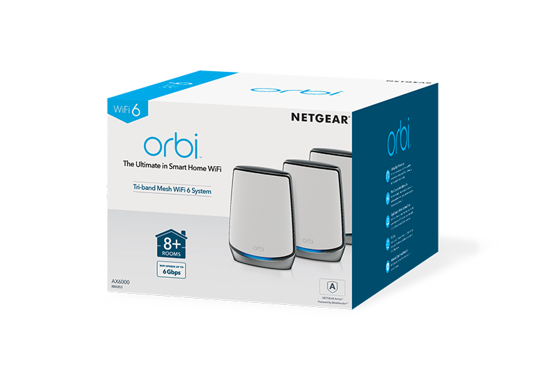 RBK853 - Orbi 6 Tri-Band Wi-Fi System AX6000 (1 Router + 2 Satellites)