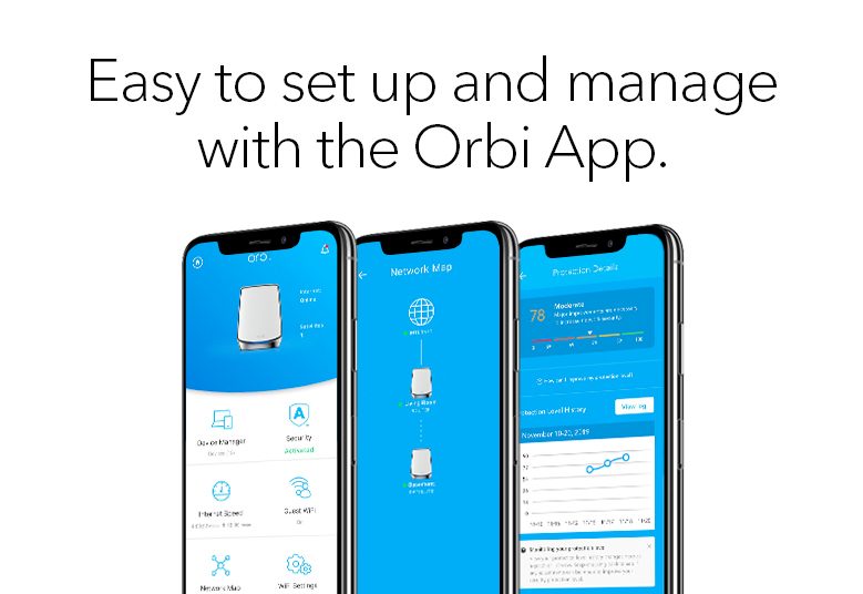 RBK853 - Orbi 6 Tri-Band Wi-Fi System AX6000 (1 Router + 2 Satellites)