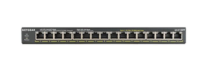 Unmanaged Essentials Switch PoE+ GS316PP - 16-Port GbE