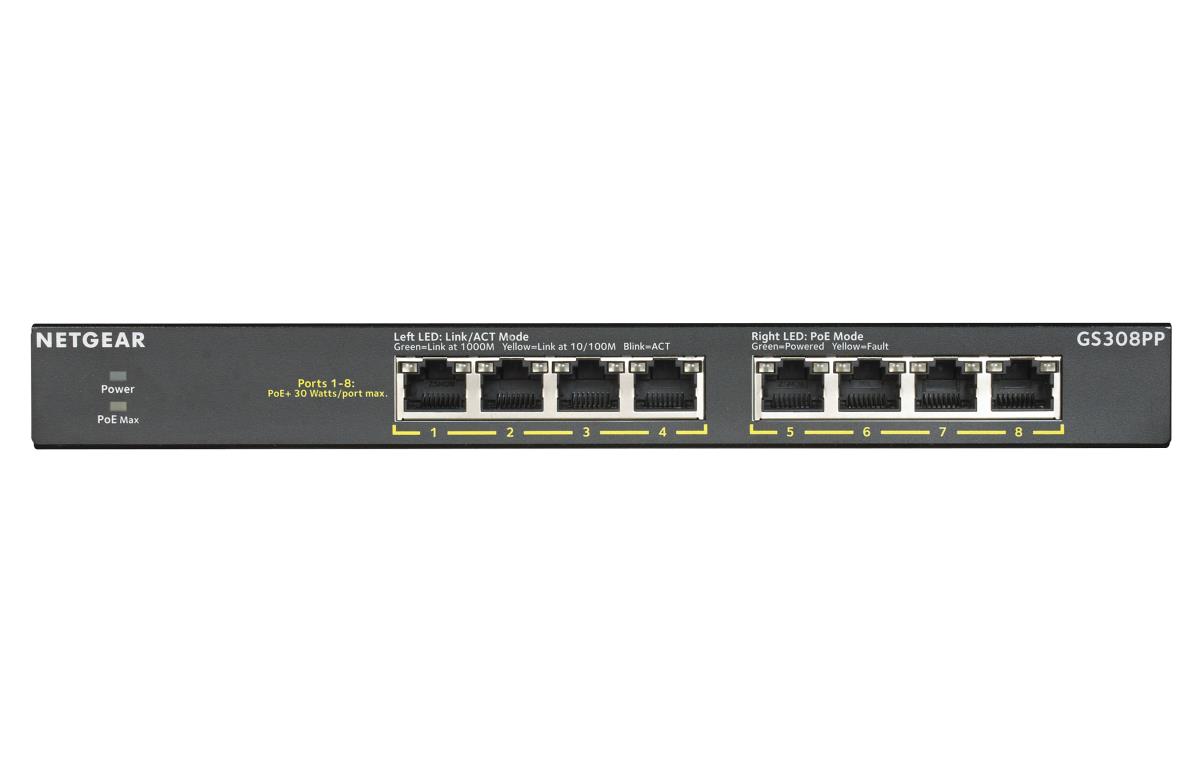 Unmanaged Essentials Switch PoE+ GS308PP - 8-Port GbE (83W)