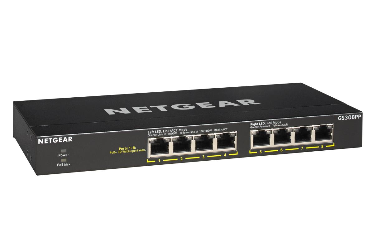 Unmanaged Essentials Switch PoE+ GS308PP - 8-Port GbE (83W)