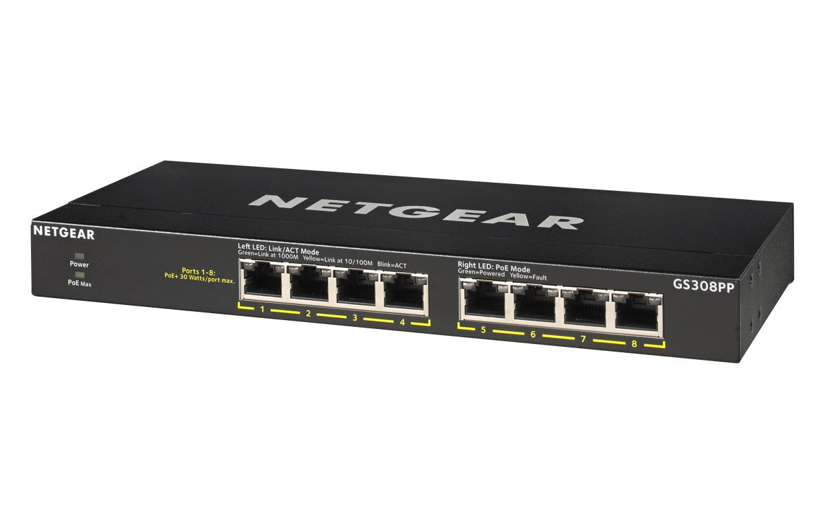 Unmanaged Essentials Switch PoE+ GS308PP - 8-Port GbE (83W)