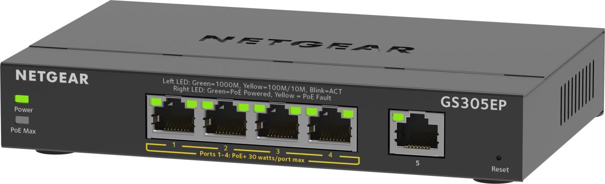 Managed Easy Smart Essentials Switch PoE+ GS305EP - 5-Port GbE