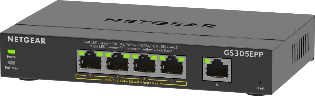 GS305EPP Gigabit Smart Managed Plus Switch 5-Port High-Power PoE+