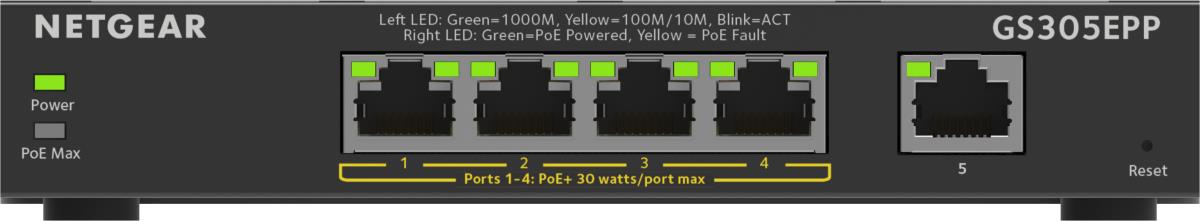 GS305EPP Gigabit Smart Managed Plus Switch 5-Port High-Power PoE+