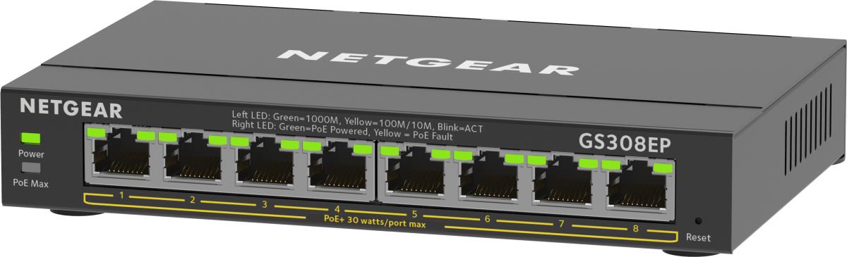 Managed Easy Smart Essentials Switch PoE+ GS308EP - 8-Port GbE (62W)