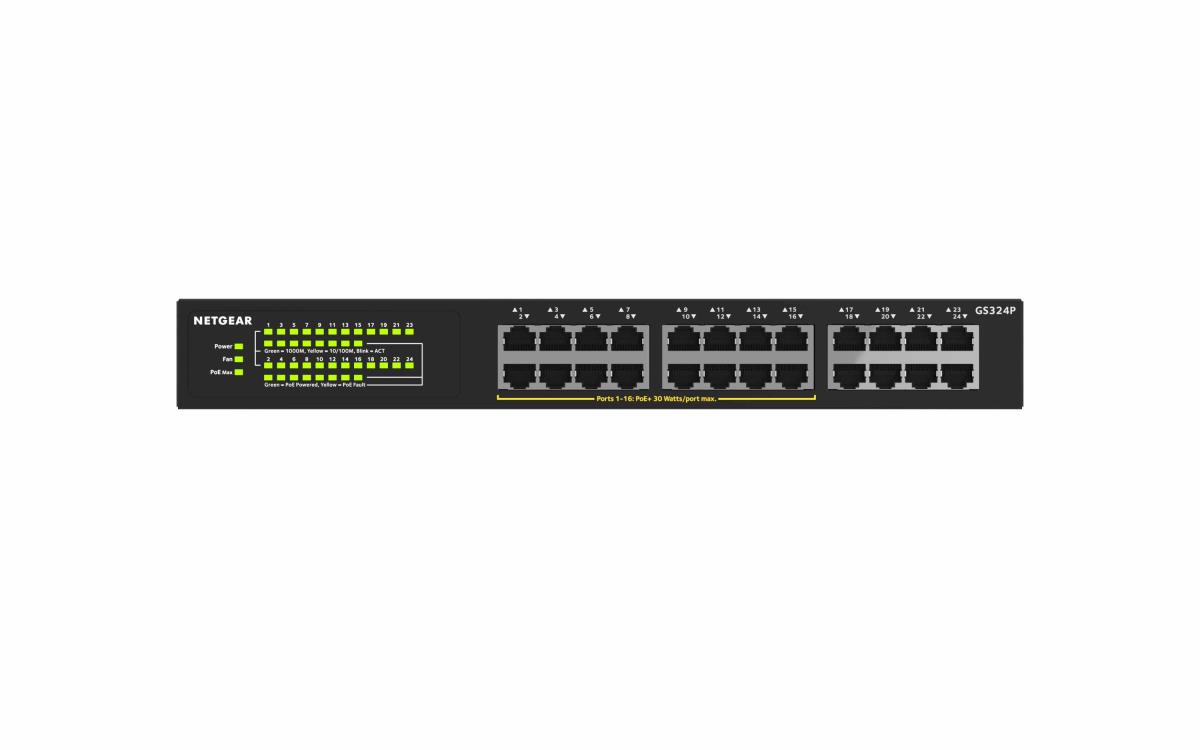 Unmanaged Essentials Switch PoE+ GS324P - 16-Ports GbE (190W)