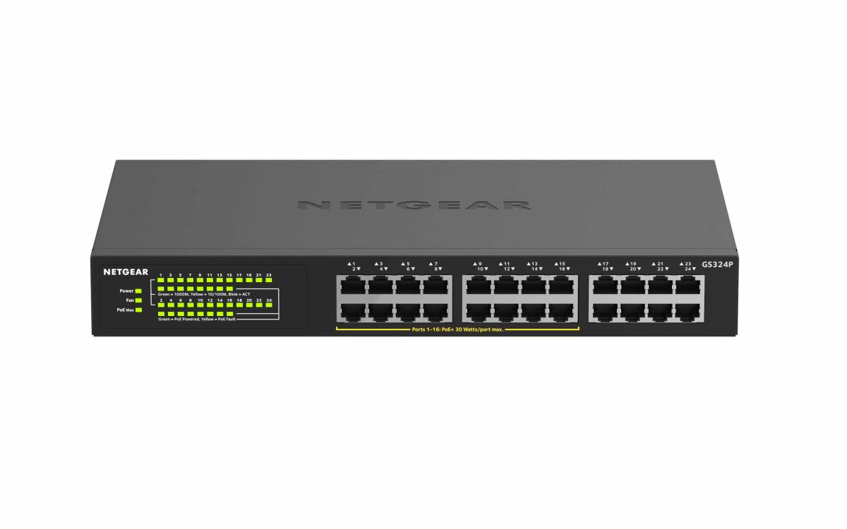 Unmanaged Essentials Switch PoE+ GS324P - 16-Ports GbE (190W)