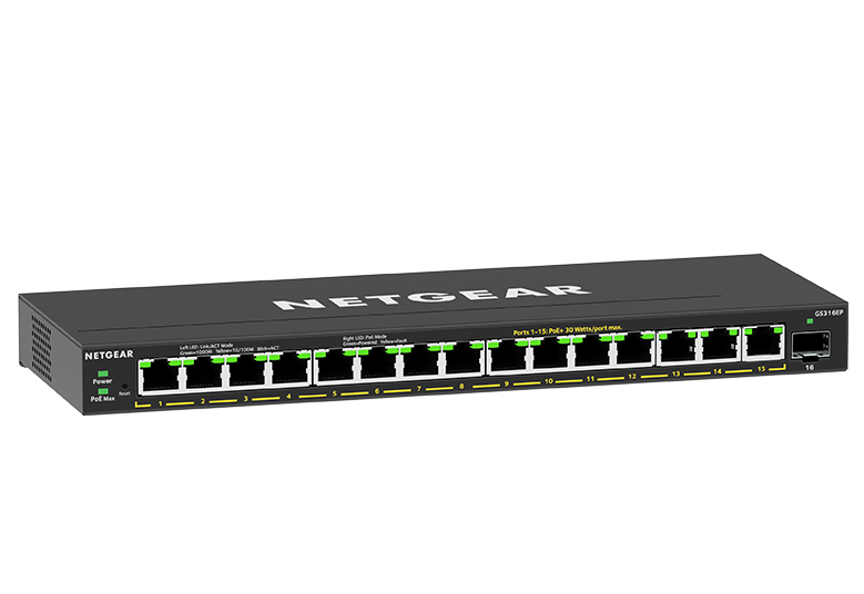 Managed Easy Smart Essentials Switch GS316EP - 16-Port GbE (180W) with 1 SFP Port