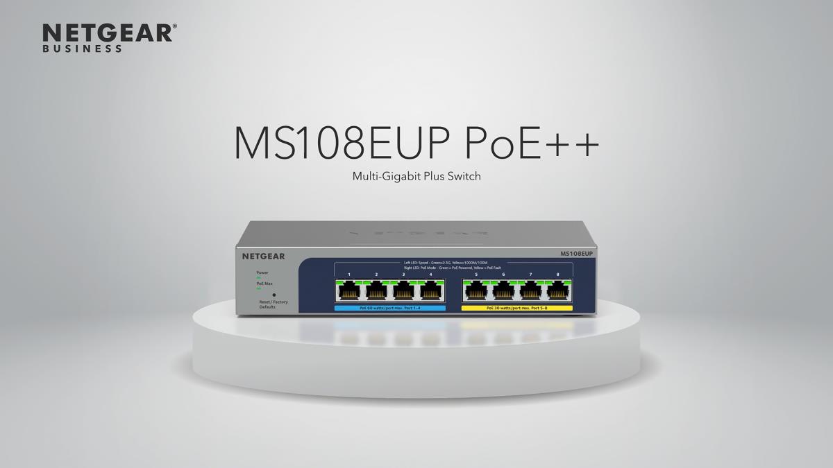 MS108EUP - 8-Port Multi-Gigabit (2.5G) Ultra60 PoE++ Ethernet Plus Switch