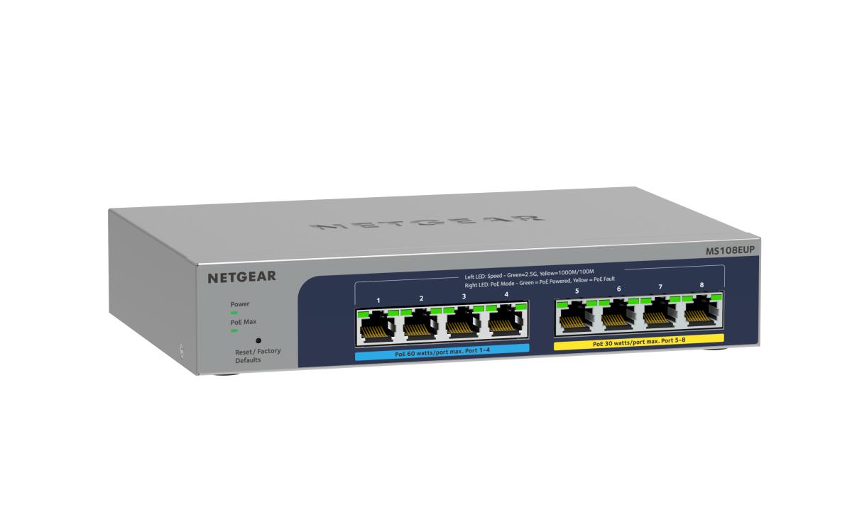 MS108EUP - 8-Port Multi-Gigabit (2.5G) Ultra60 PoE++ Ethernet Plus Switch