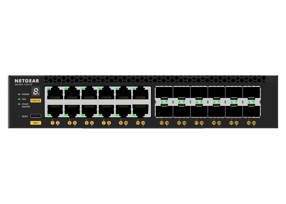 Fully Managed Switch M4350-12X12F (XSM4324) - 12x10G/Multi-Gig and 12xSFP+ Ports