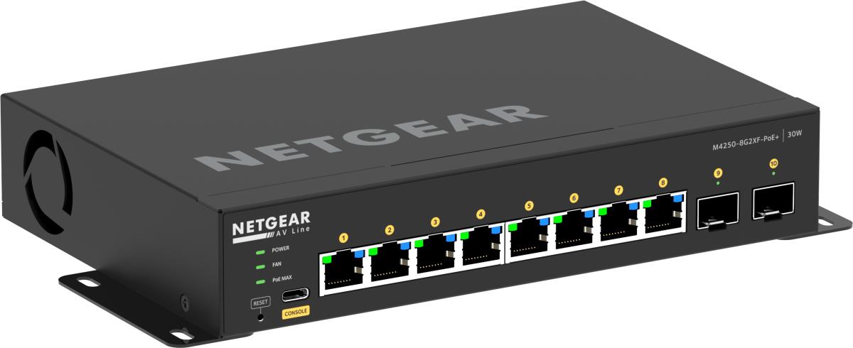 AV Line Managed Desktop Switch M4250-8G2XF-PoE+ (GSM4210PX) - 8x1G PoE+ 220W and 2xSFP+ Port
