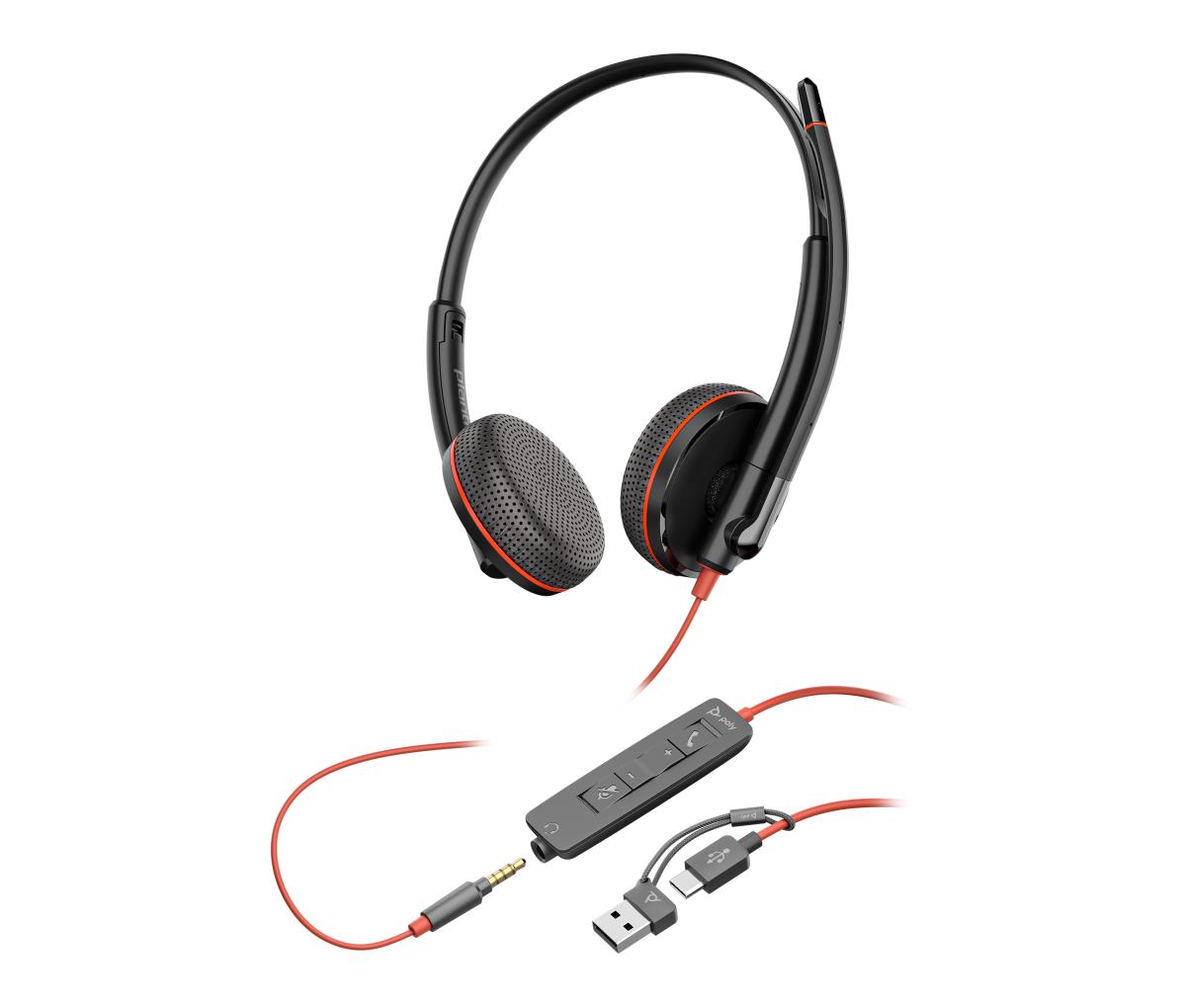 Headset Blackwire 3225 - Stereo - USB-c / 3.5mm - USB-C/A Adapter