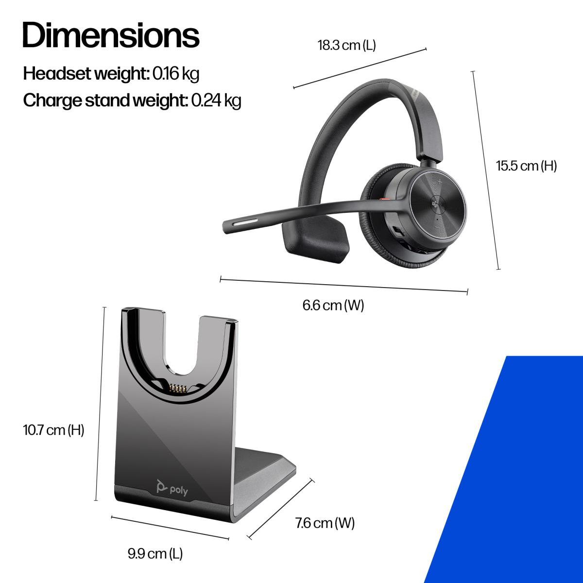 Headset Voyager 4310 Uc Microsoft - Mono - USB-a Bluetooth With Charge Stand