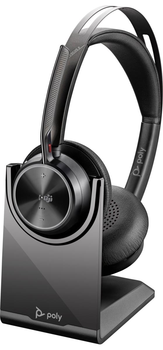 Headset Voyager Focus 2 Uc - Stereo - Microsoft - USB-c Bluetooth With Charge Stand