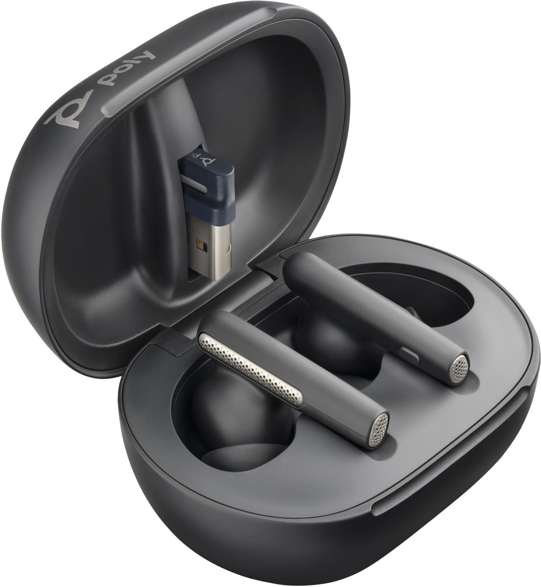 Voyager Free 60+ Uc Bluetooth Wireless Earbuds - Touchscreen Charge Case - Teams - USB-a - Black