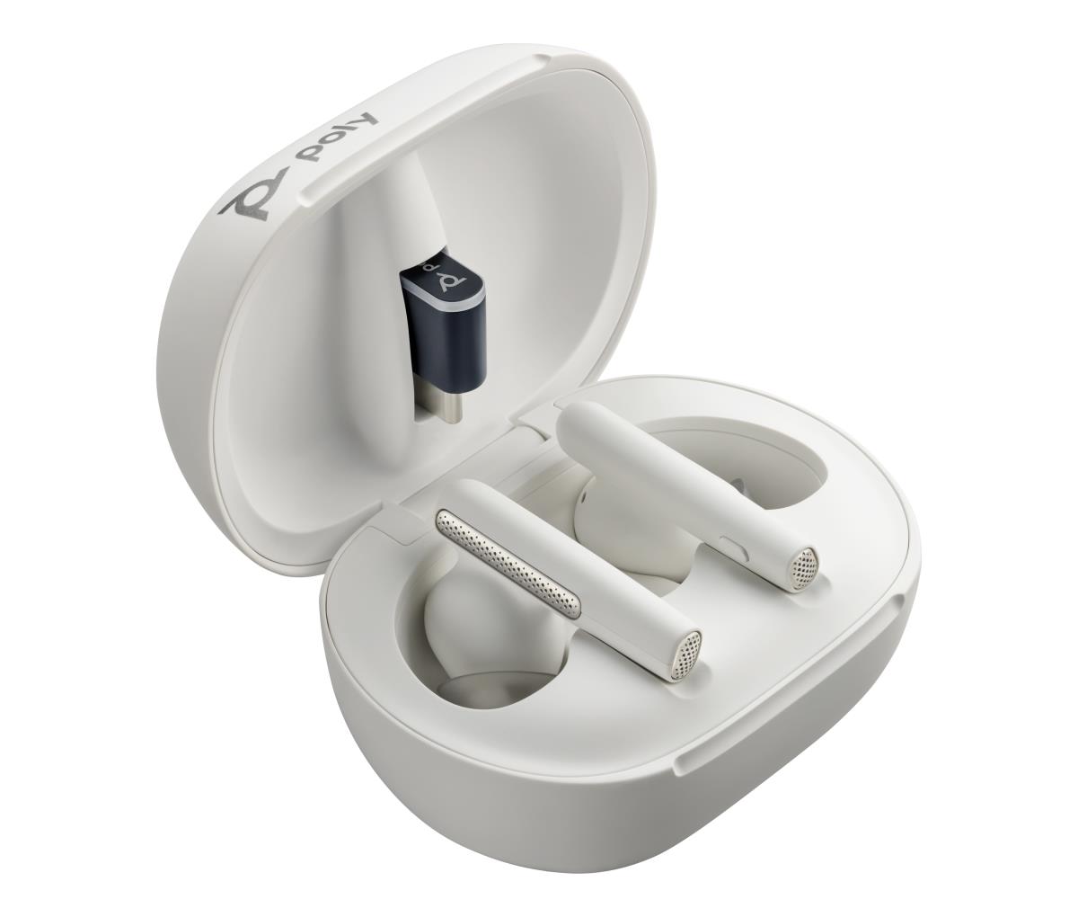 Voyager Free 60+ Uc Bluetooth Wireless Earbuds - Touchscreen Charge Case - USB-c - White