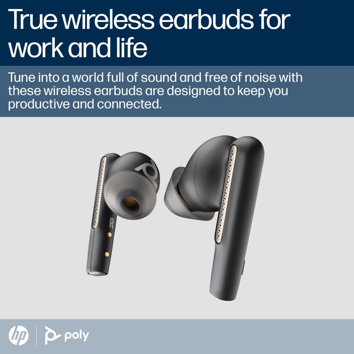 Voyager Free 60 Uc Bluetooth Wireless Earbuds - Basic Charge Case - USB-c/a - Black