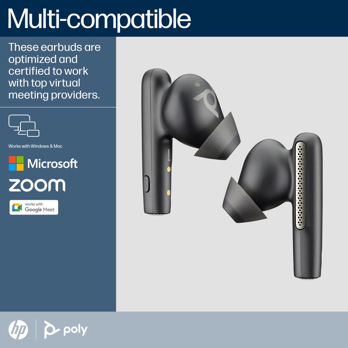 Voyager Free 60 Uc Bluetooth Wireless Earbuds - Basic Charge Case - USB-c/a - Black