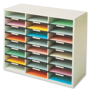 Literature Organizer - 36 Compartment Letter Dove Gray