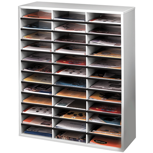 Literature Organizer - 36 Compartment Letter Dove Gray