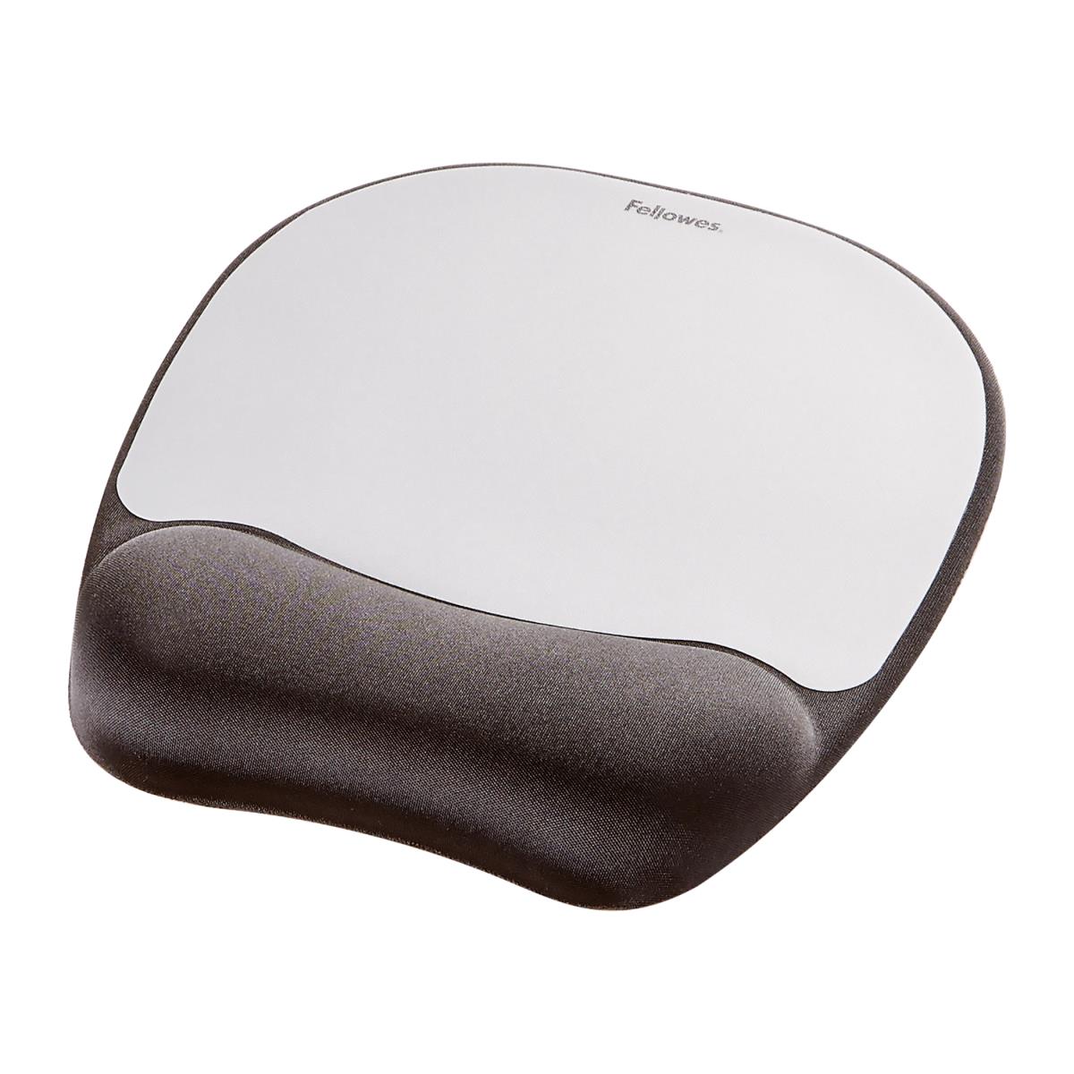 Memory Foam Mouse Pad/ Wrist Rest- Silver Streak