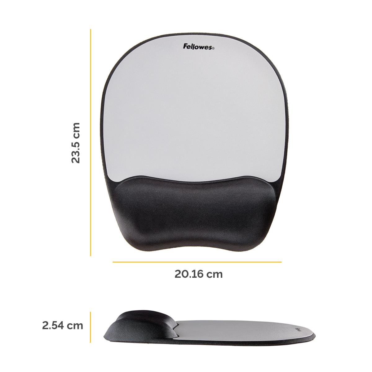 Memory Foam Mouse Pad/ Wrist Rest- Silver Streak