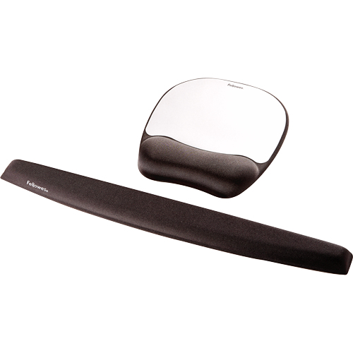 Memory Foam Mouse Pad/ Wrist Rest- Silver Streak