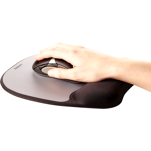 Memory Foam Mouse Pad/ Wrist Rest- Silver Streak