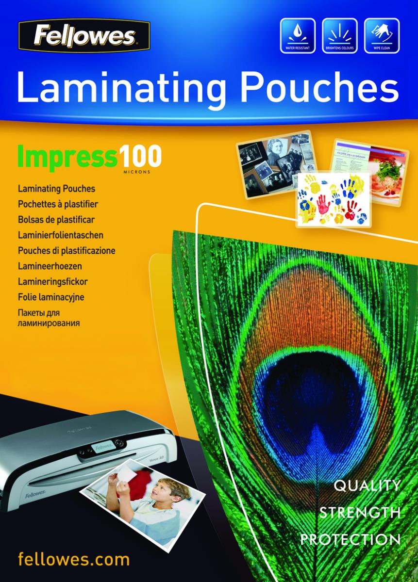 Laminating Pouch 100mic A4 100pk