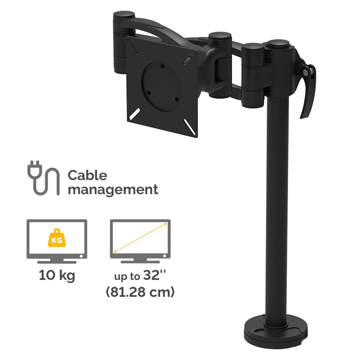 The  Depth Adjustable Monitor Arm Adjusts Easily In Every Way For Optimu