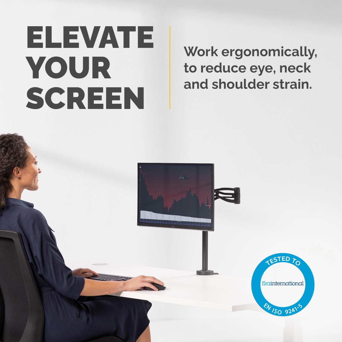 The  Depth Adjustable Monitor Arm Adjusts Easily In Every Way For Optimu