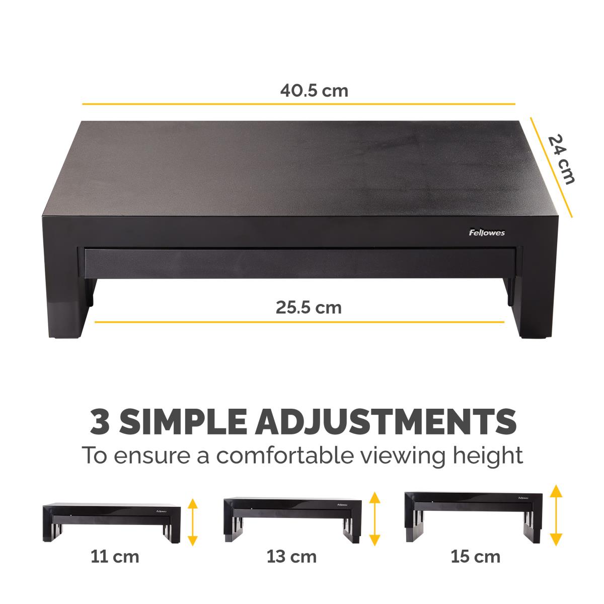 Raises Monitors Up To 21in Or 40 Lbs. To Comfortable Viewing Height While Maximi