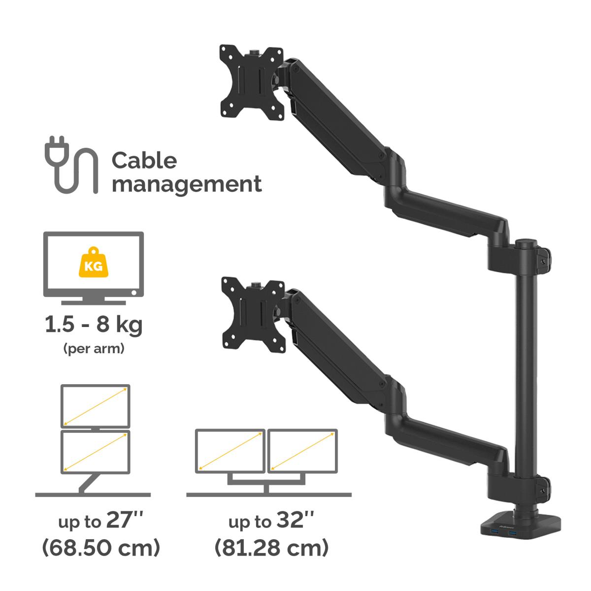 Fellowes Platinum Series Vertical Double Arm
