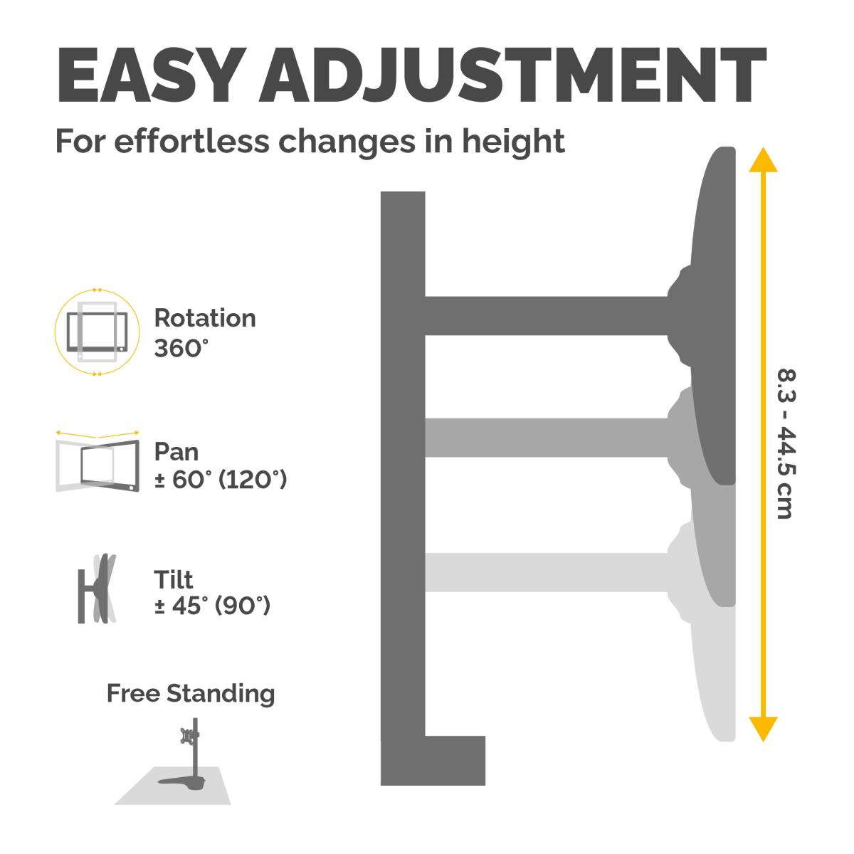 Professional Series Free Standing Single Mntr Arm