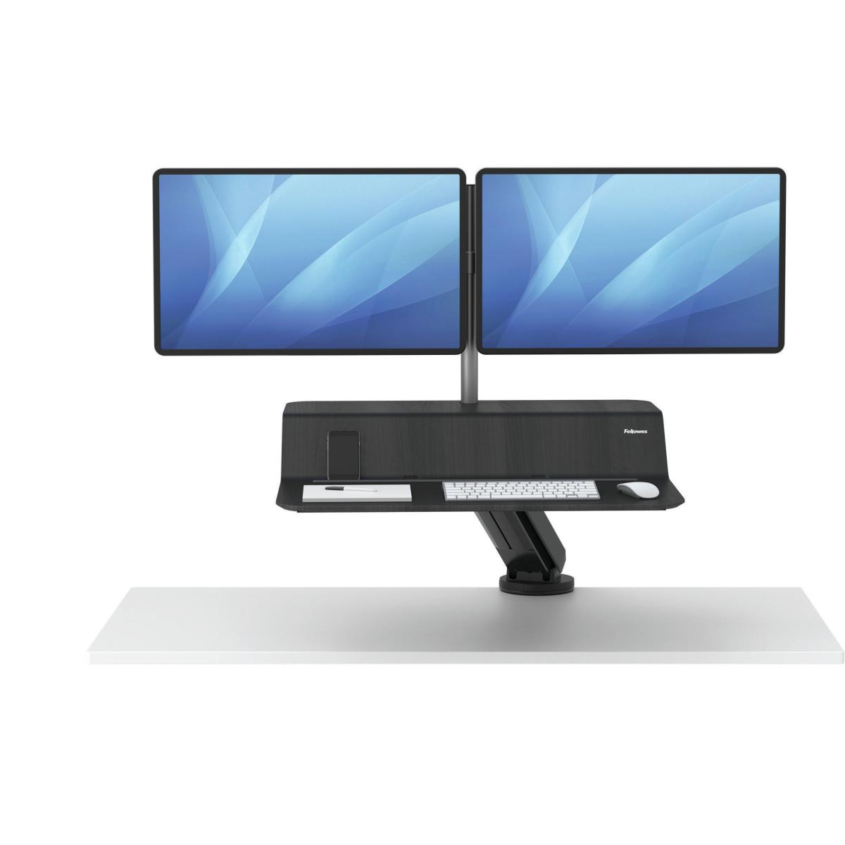 Lotus Rt Zit-sta Werkstation - Dubbele Monitor - Black