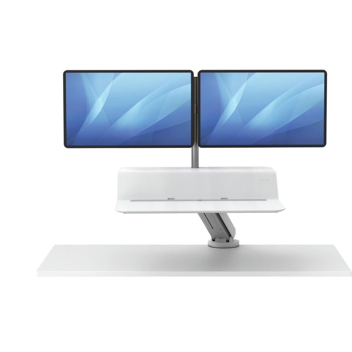 Lotus Rt Zit-sta Werkstation - Dubbele Monitor - White