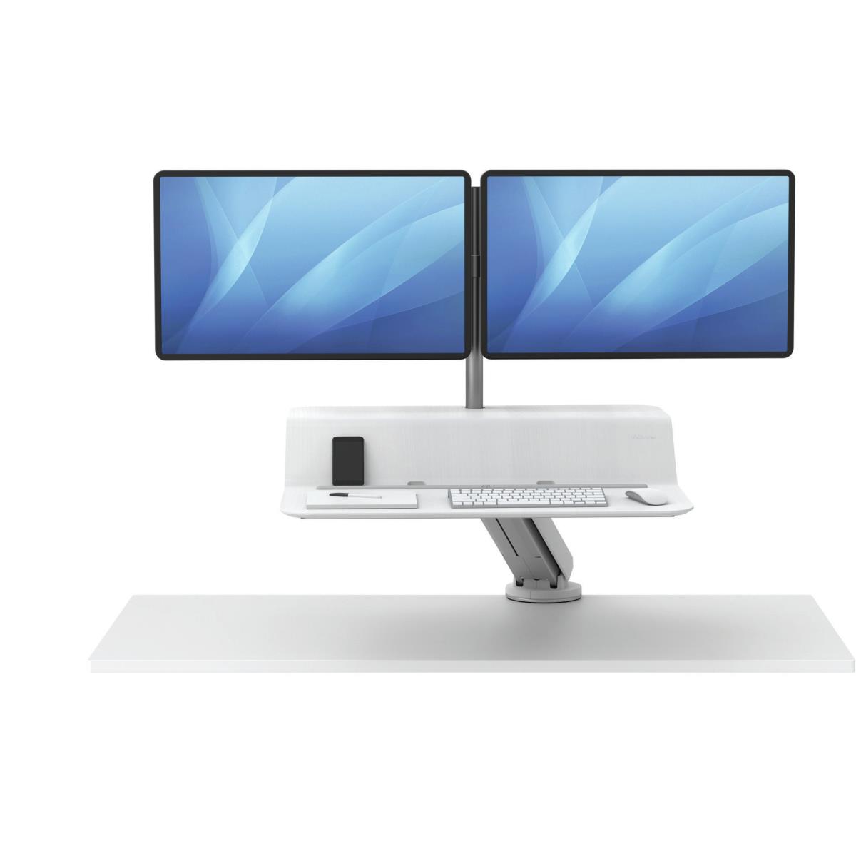 Lotus Rt Zit-sta Werkstation - Dubbele Monitor - White