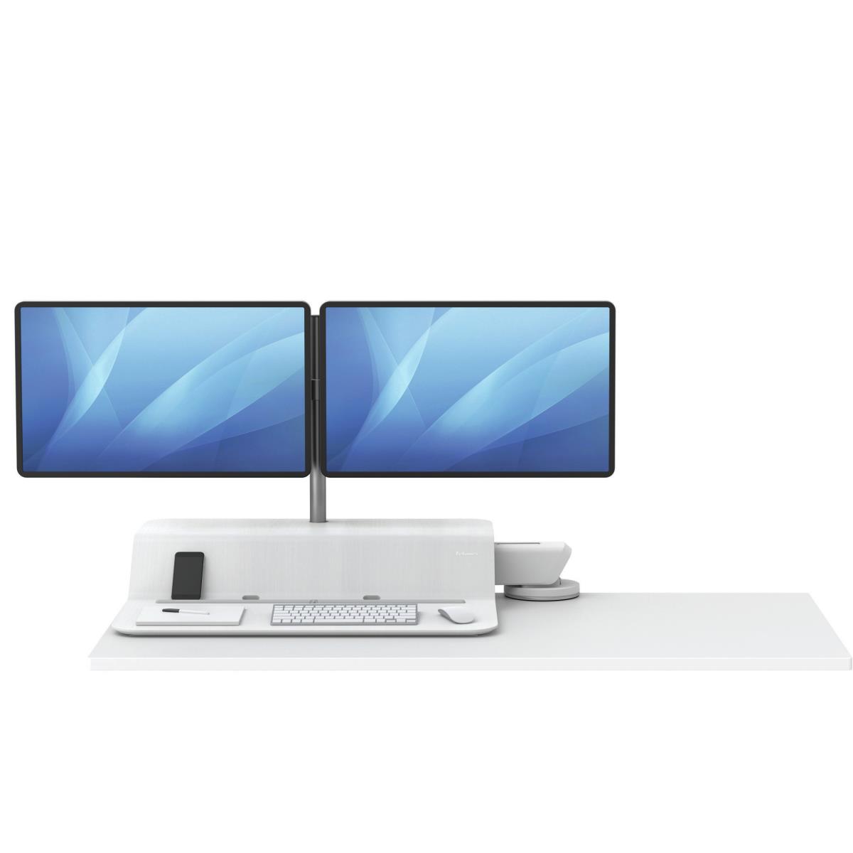 Lotus Rt Zit-sta Werkstation - Dubbele Monitor - White