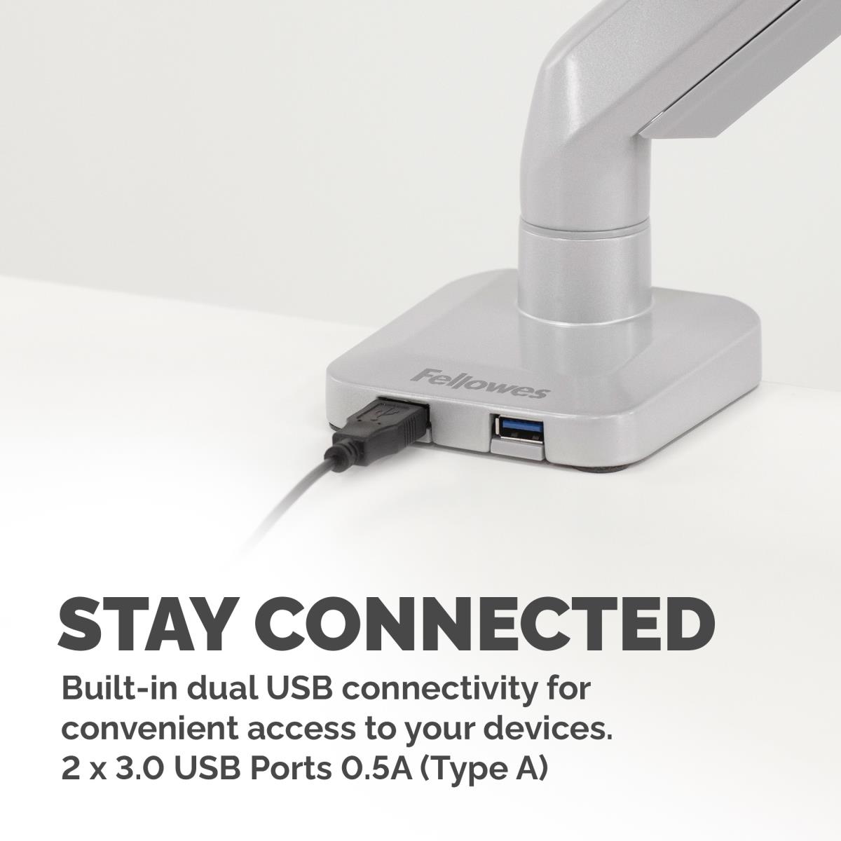 Platinum Series Enkele Monitorarm Silver