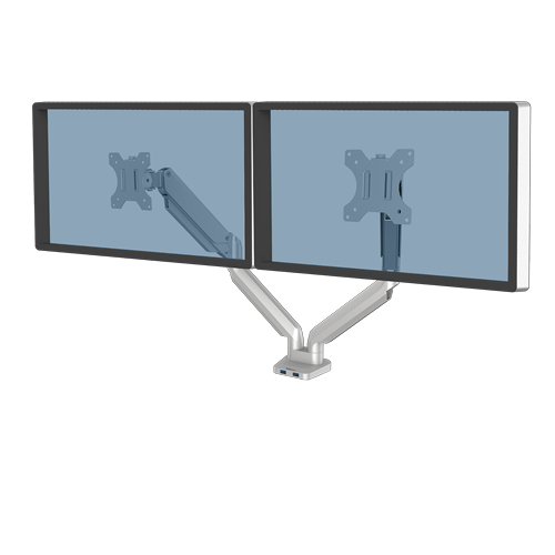 Platinum Series Dubbele Monitor Arm Silver